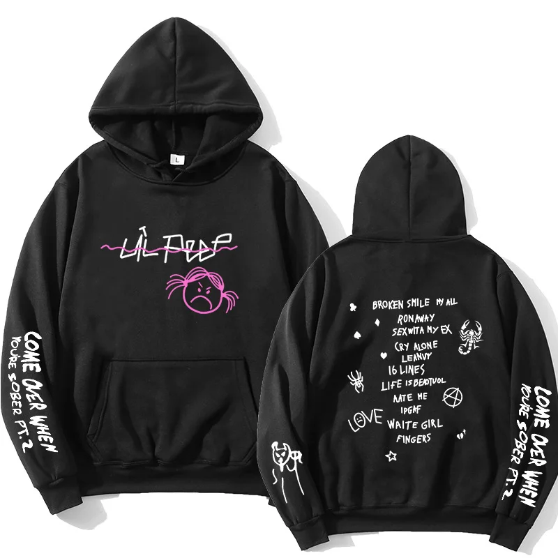 Толстовка Lil Peep с надписью Love мужские свитшоты пуловер капюшоном для мужчин и