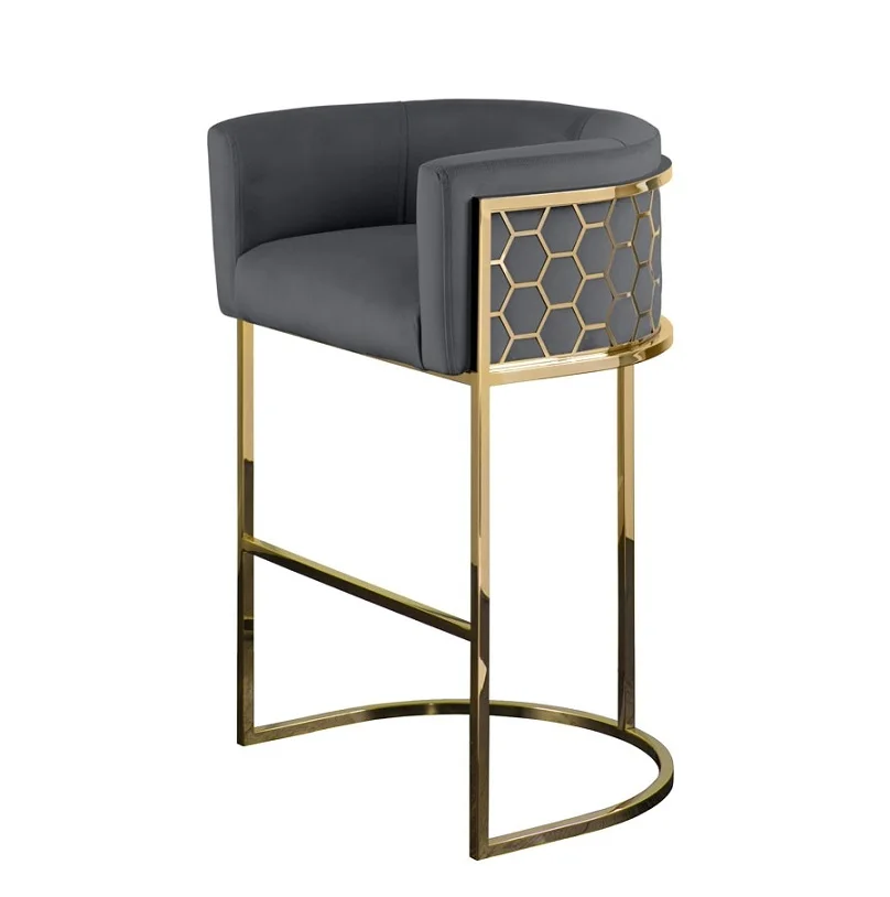 Modern Luxury Honeycomb Backrest Bar Stool Stainless Steel High Stool Counter Chair Hotel Cafe Chair
Modern Luxury Honeycomb Backrest Bar Stool Stainless Steel High Stool Counter Chair Hotel Cafe Chair
