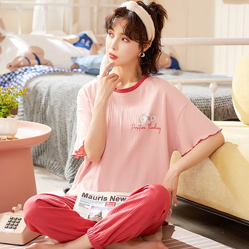 New Women Cotton Soft Pyjama Pajama Set Short Sleeve Casual Sleepwear Nightwear Comfortable Solid Color Loungewear Clothes
New Women Cotton Soft Pyjama Pajama Set Short Sleeve Casual Sleepwear Nightwear Comfortable Solid Color Loungewear Clothes