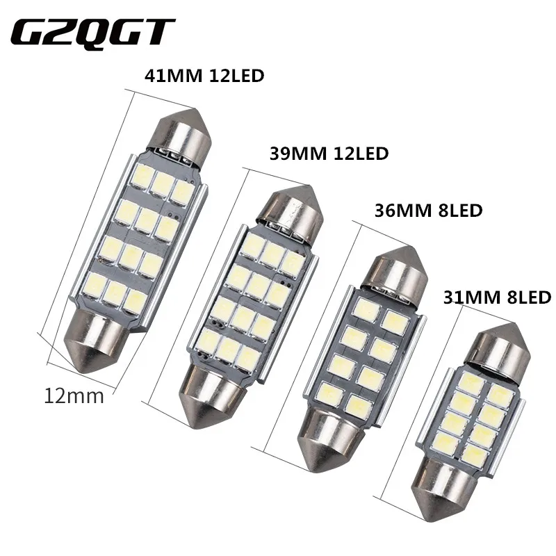 2pcs New 31mm 36mm 39mm 41mm 8SMD 12SMD 2835 C5W CANBUS No Error Led Car License Plate Lights Dome Reading Lamp White DC 12V
2pcs New 31mm 36mm 39mm 41mm 8SMD 12SMD 2835 C5W CANBUS No Error Led Car License Plate Lights Dome Reading Lamp White DC 12V