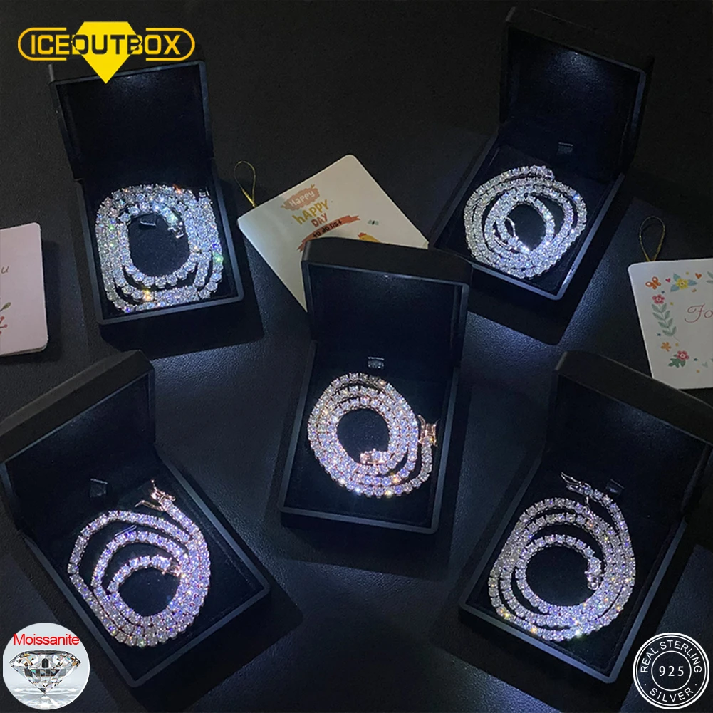 925 Sterling Silver Moissanite Tennis Chain Necklace Fine Jewelry With Light Gift Box Card Christmas Gifts Hip Hop New 2022
925 Sterling Silver Moissanite Tennis Chain Necklace Fine Jewelry With Light Gift Box Card Christmas Gifts Hip Hop New 2022