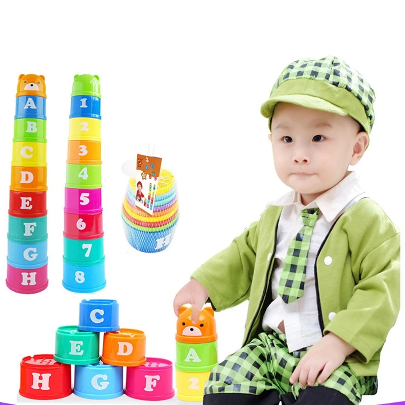 9Pcs/Set English Letter Number Stack and Nest Plastic Cups Rainbow Stacking Tower Educational Stacking Game Toys For Children
9Pcs/Set English Letter Number Stack and Nest Plastic Cups Rainbow Stacking Tower Educational Stacking Game Toys For Children