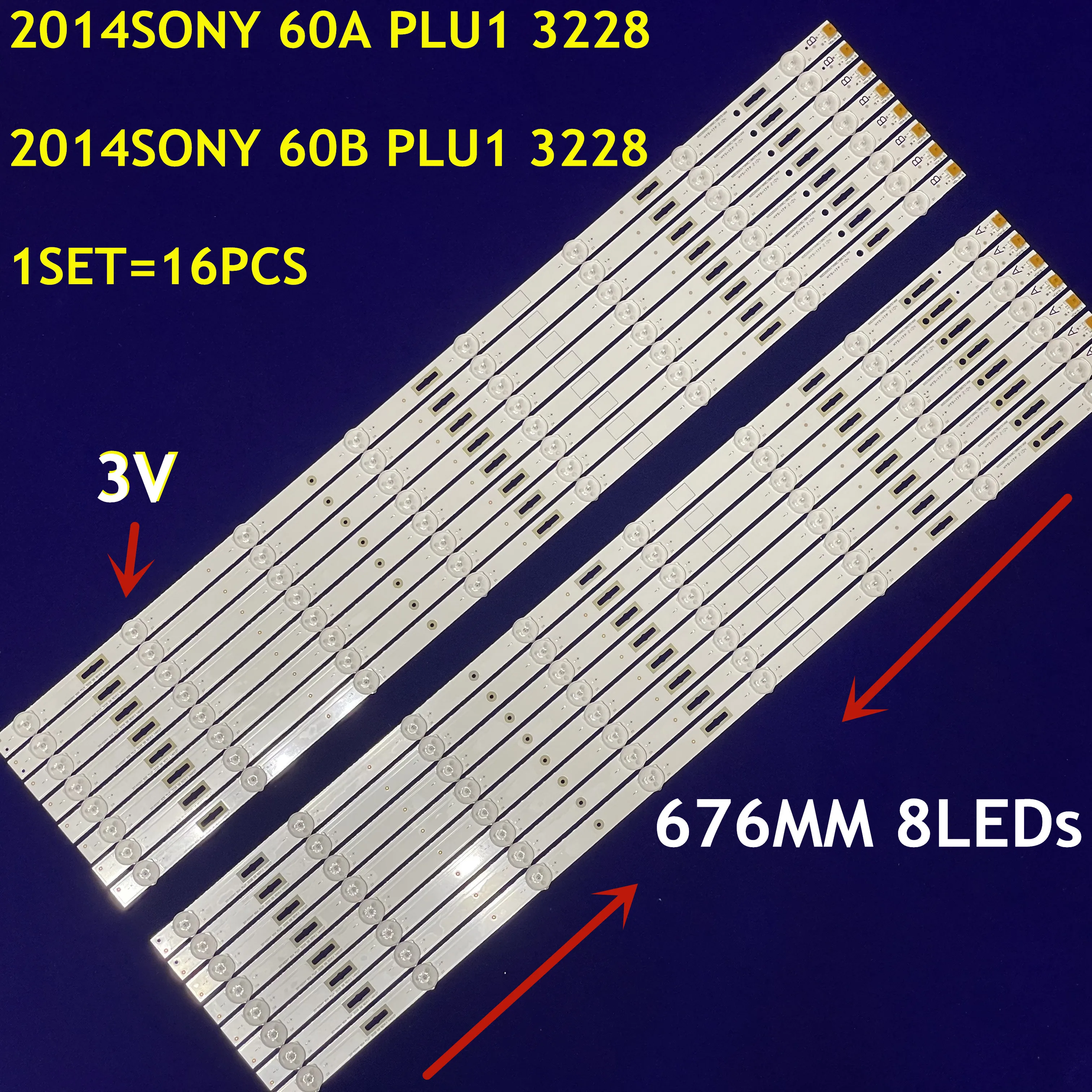 Светодиодные ленты 8 лампа для Sony 60 "ТВ Samsung 2014SONY 60B 60A PLU1 3228 KDL 60WM15B 60W600B 60W610B 60W630B