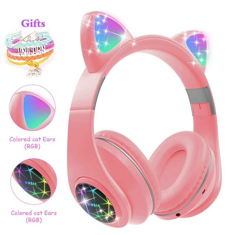 Cat Ears Earphones Wireless Headphones Music Stereo Blue-tooth Headphone With Mic Children Daughter fone Gamer Headset Kid Gifts
Cat Ears Earphones Wireless Headphones Music Stereo Blue-tooth Headphone With Mic Children Daughter fone Gamer Headset Kid Gifts