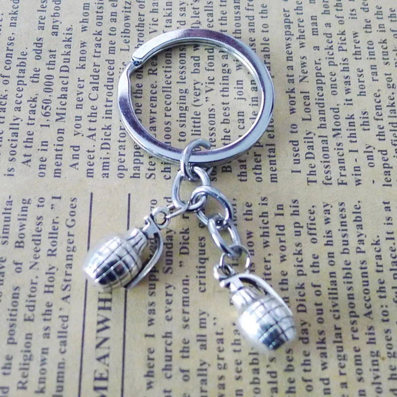 Fashion Creative Novelty Gift Keychains Rings DIY Handmade Vintage Silver Color Military 3D Hand Grenades Key Chains
Fashion Creative Novelty Gift Keychains Rings DIY Handmade Vintage Silver Color Military 3D Hand Grenades Key Chains