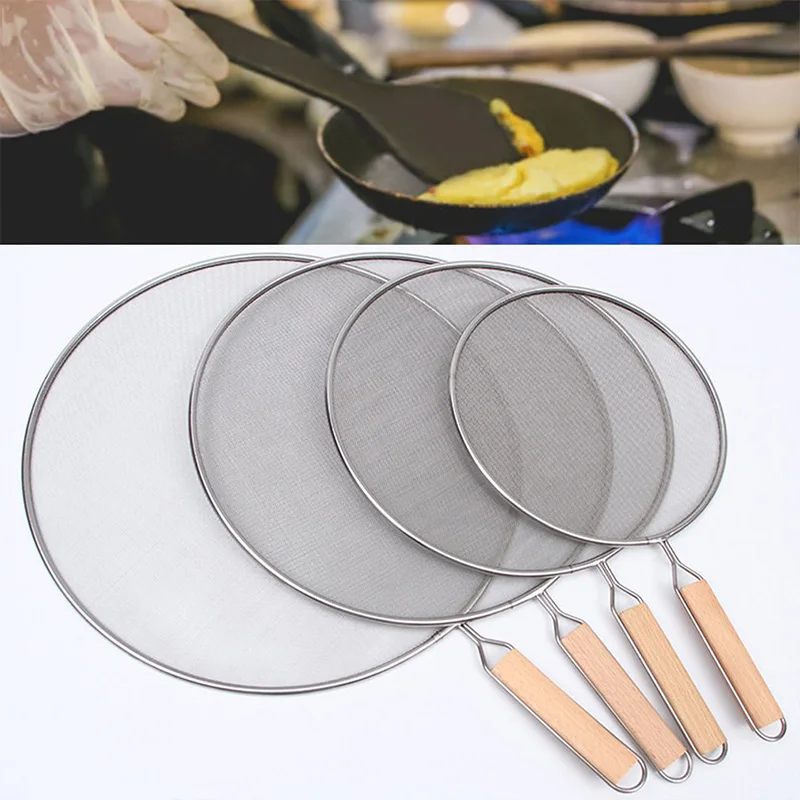 Stainless Steel Splatter Screen for Frying Pans Mesh Guard for Kitchen Cooking Hot Oil Splash Splatter with Wooden Handle
Stainless Steel Splatter Screen for Frying Pans Mesh Guard for Kitchen Cooking Hot Oil Splash Splatter with Wooden Handle