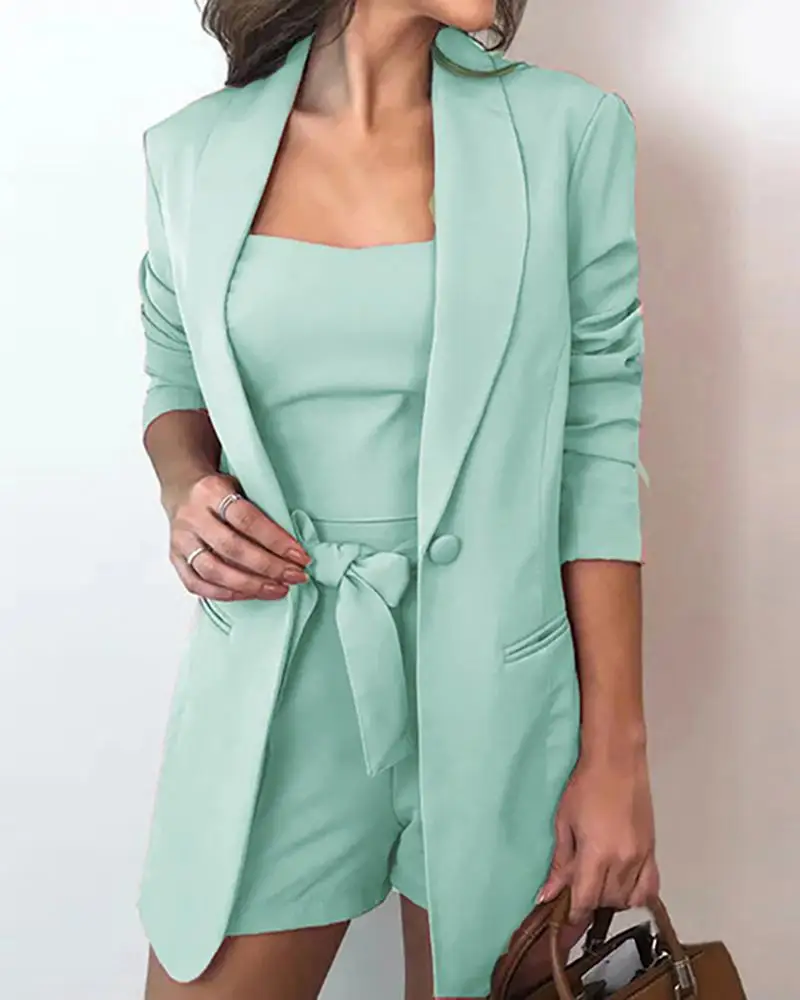 2020 Women Elegant Blazer Sets Autumn Formal Office Lady OL Shorts Top Sets XXXL Plus Size Solid Top & Blazer Coat & Shorts Sets
2020 Women Elegant Blazer Sets Autumn Formal Office Lady OL Shorts Top Sets XXXL Plus Size Solid Top & Blazer Coat & Shorts Sets