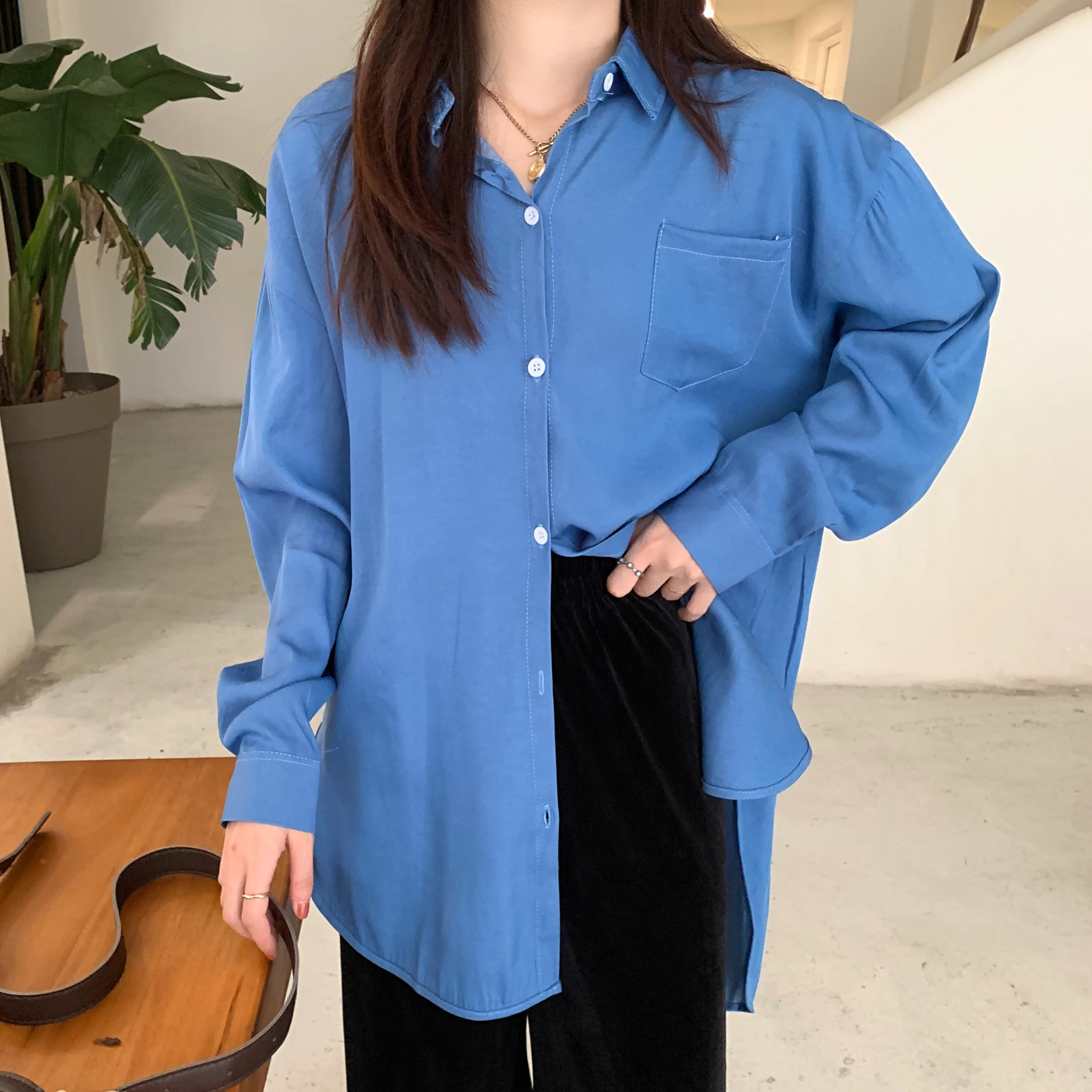 Korean Mid-length Asymmetry Women Shirt Harajuku solid oversized Shirts Turn-down Collar High Street Blouses womens tops 5XL
Korean Mid-length Asymmetry Women Shirt Harajuku solid oversized Shirts Turn-down Collar High Street Blouses womens tops 5XL
