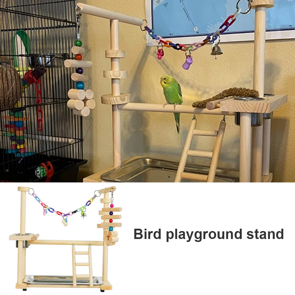 Bird Playground Wood Parrots Play Stand Play Gym Parakeet Playpen Ladder Swing Stainless Steel Pet Bird Chew CupToy Feeder Cup
Bird Playground Wood Parrots Play Stand Play Gym Parakeet Playpen Ladder Swing Stainless Steel Pet Bird Chew CupToy Feeder Cup