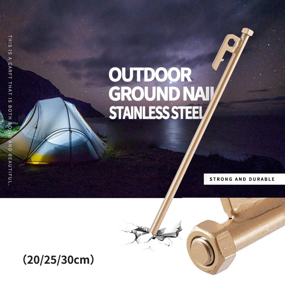25 / 30cm Gold Steel Metal Tent Beach Canopy Camping Stakes Peg Ground Nail Heavy Duty Hiking Stakes Pegs For Outdoor Use Awning
25 / 30cm Gold Steel Metal Tent Beach Canopy Camping Stakes Peg Ground Nail Heavy Duty Hiking Stakes Pegs For Outdoor Use Awning