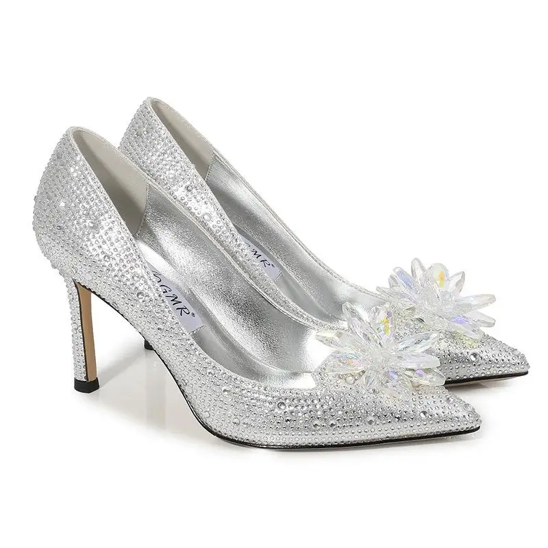 Crystal Shoes High Heel Banquet Women's Shoes 2021 Plus Size Rhinestone Princess Wedding Shoes Fine Heel Shoes
Crystal Shoes High Heel Banquet Women's Shoes 2021 Plus Size Rhinestone Princess Wedding Shoes Fine Heel Shoes