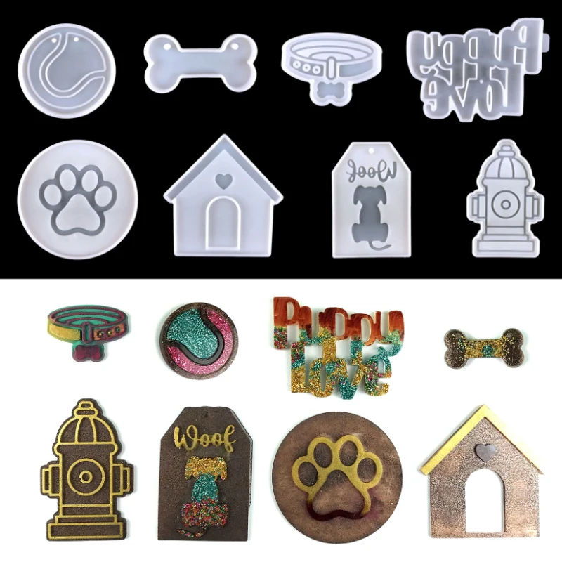 

Pet Collar Pendant Resin Mold DIY Pet Nest Decoration Cat and Dog Tag Silicone Mold Epoxy Keychain Mold Handcraft Tools