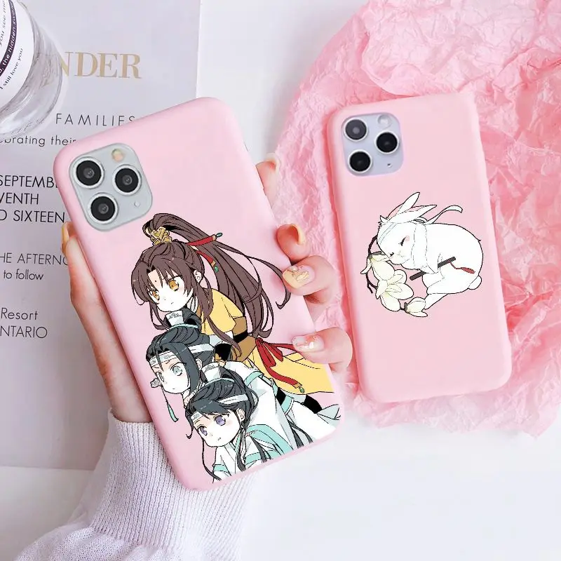 Чехол для телефона Mo Dao Zu Shi с аниме пастельный розовый чехол iPhone 11 12 Mini Pro MAX SE 6s7 8Plus