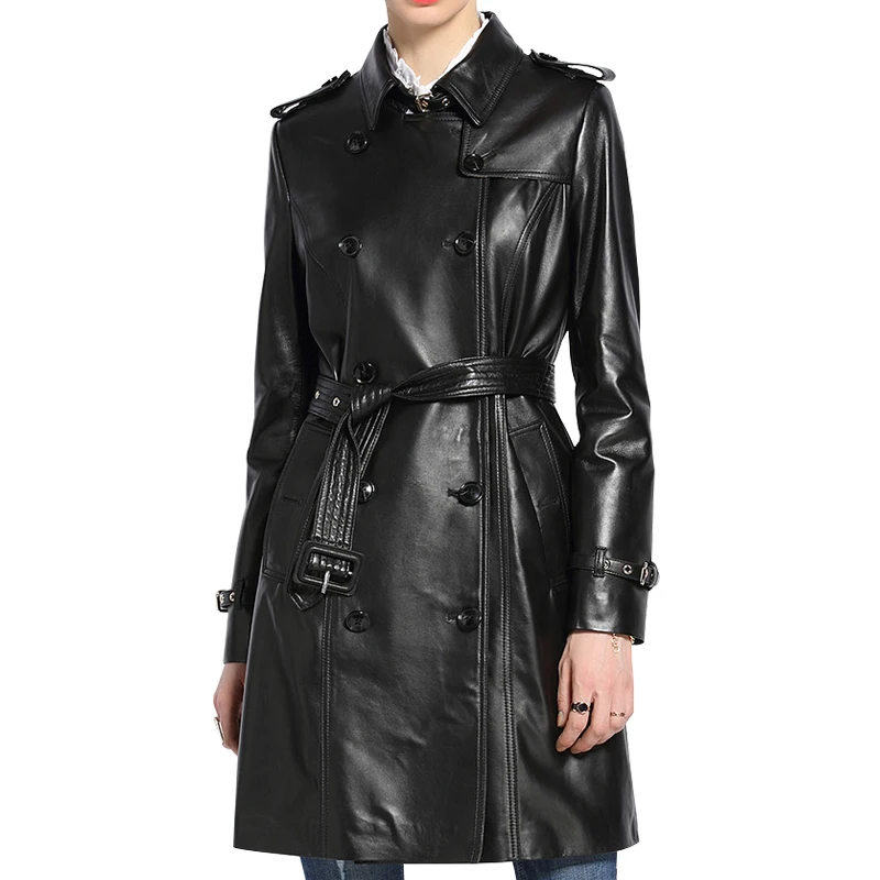 Genuine Leather Jacket Women Spring Autumn Sheepskin Long Coat Soft Slim Natural Leather Windbreaker
Genuine Leather Jacket Women Spring Autumn Sheepskin Long Coat Soft Slim Natural Leather Windbreaker