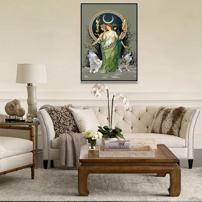 WTQ Canvas Painting Mysterious Moon Goddess Hecate Retro Poster Wall Decor Wall Art Picture for Living Room Decoration Home Deco
WTQ Canvas Painting Mysterious Moon Goddess Hecate Retro Poster Wall Decor Wall Art Picture for Living Room Decoration Home Deco