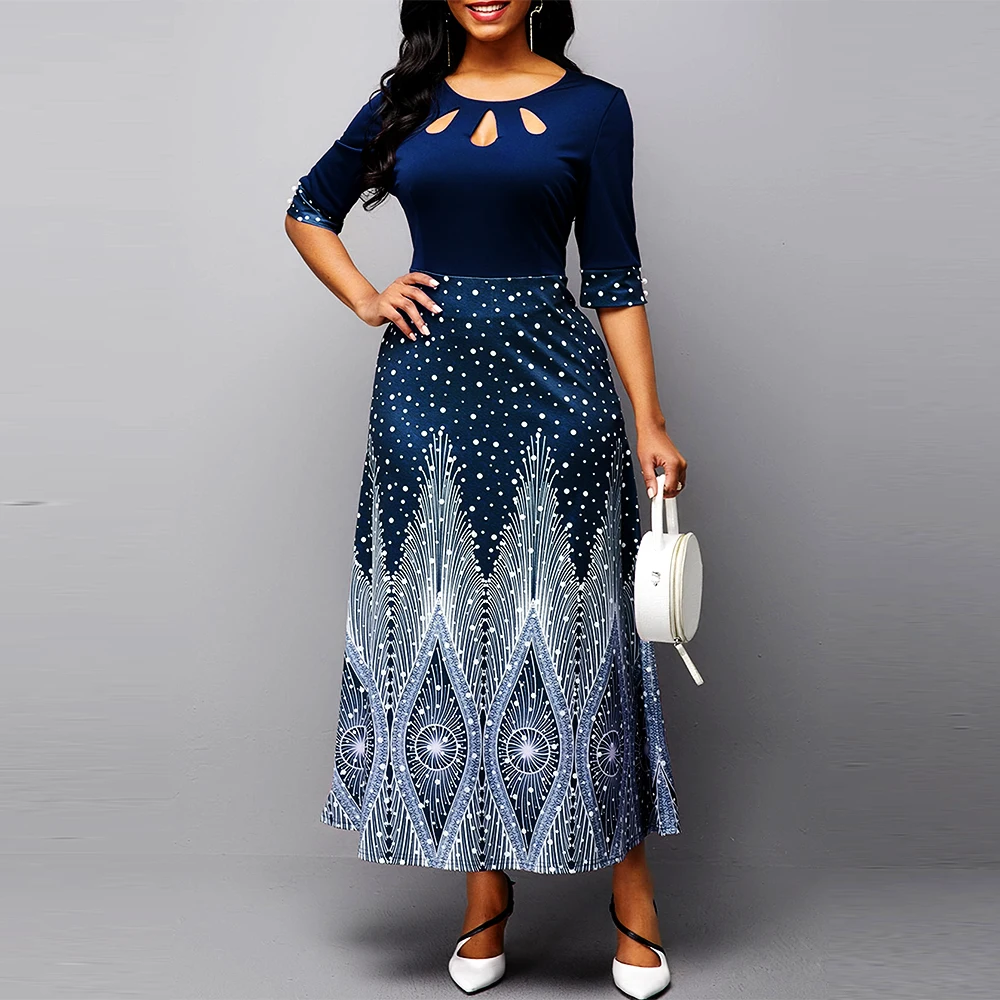 Women Dress 2021 Summer Vintage Sexy Hollow Out Print Long Party Dress Casual Plus Size Slim Office Ball Gown Maxi Dresses 5XL
Women Dress 2021 Summer Vintage Sexy Hollow Out Print Long Party Dress Casual Plus Size Slim Office Ball Gown Maxi Dresses 5XL
