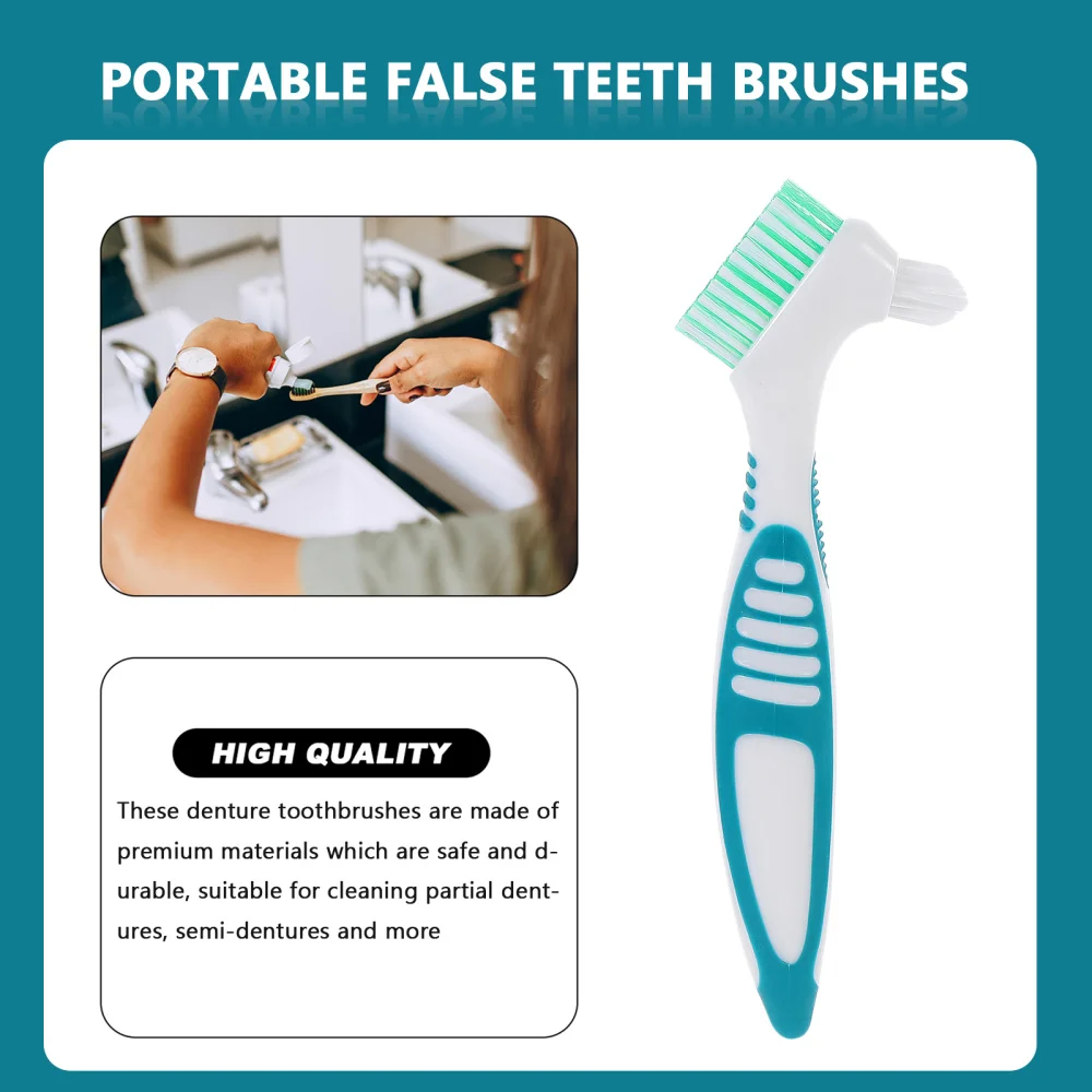 4 Pcs 1 Set Portable Denture Cleaning Brushes Double-head Fake Teeth Brushes 
4 Pcs 1 Set Portable Denture Cleaning Brushes Double-head Fake Teeth Brushes