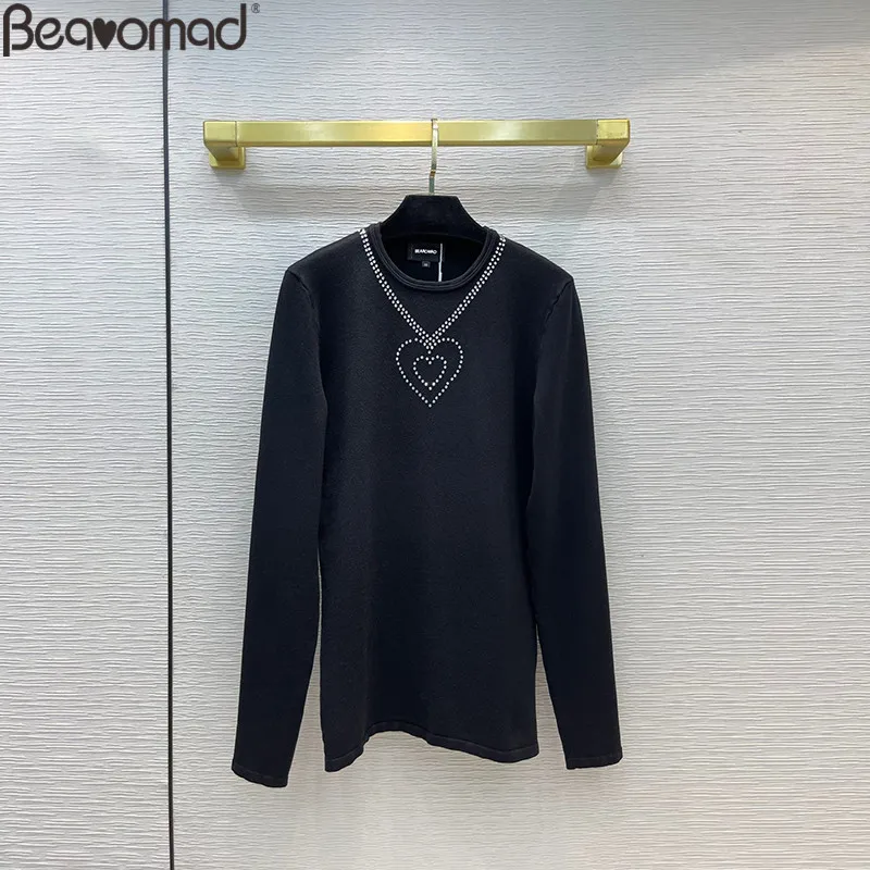 Bearomad Brand Autumn Woman Black White Wool Long Section Pullover Sweater O-Neck Diamond Loose Casual Straight Type Knitted Top
Bearomad Brand Autumn Woman Black White Wool Long Section Pullover Sweater O-Neck Diamond Loose Casual Straight Type Knitted Top