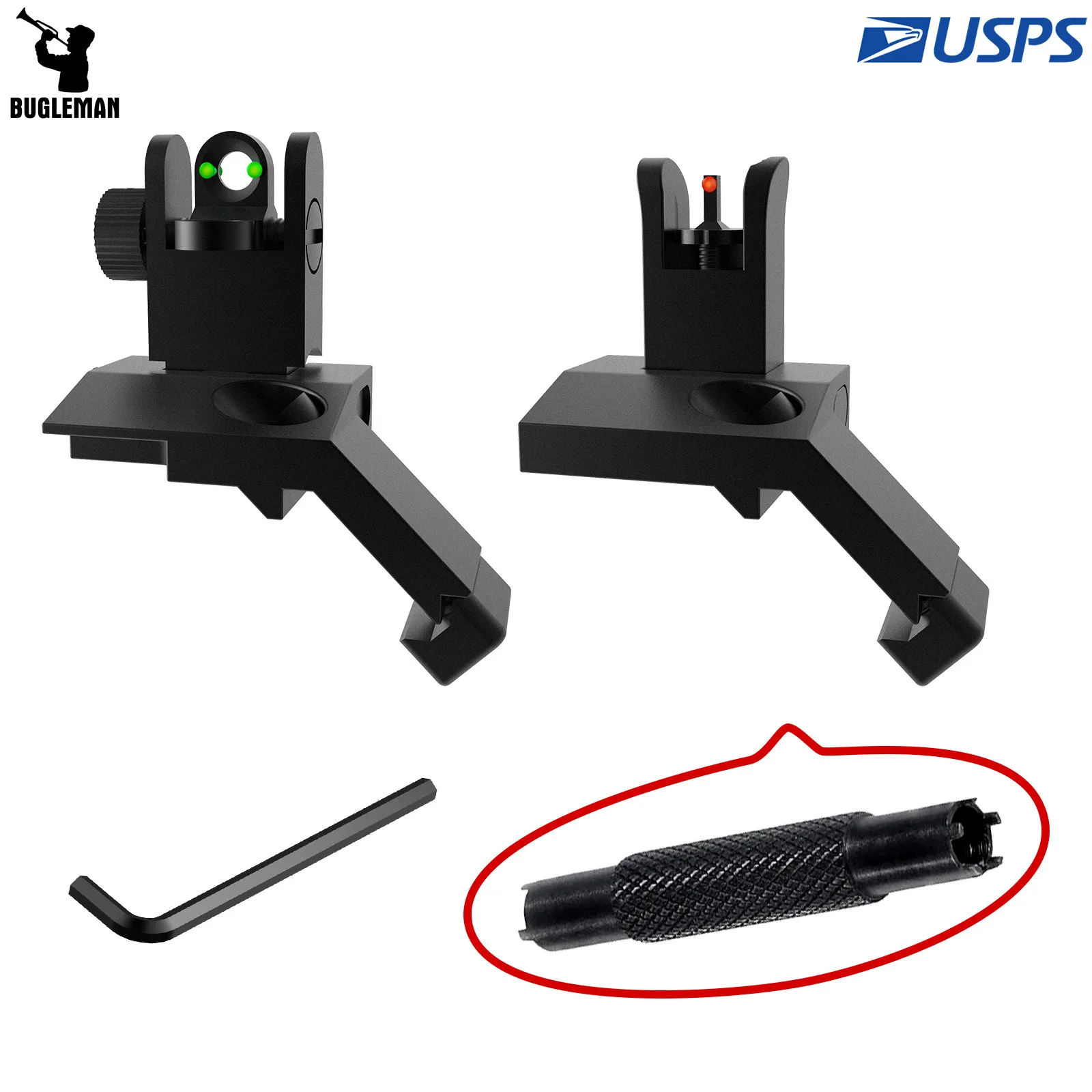 Bugleman USA 45 Degree Offset Fiber Optics Flip Up Iron Sight Include Dual Front Sight Adjustment Tool for Picatinny Weaver Rail
Bugleman USA 45 Degree Offset Fiber Optics Flip Up Iron Sight Include Dual Front Sight Adjustment Tool for Picatinny Weaver Rail