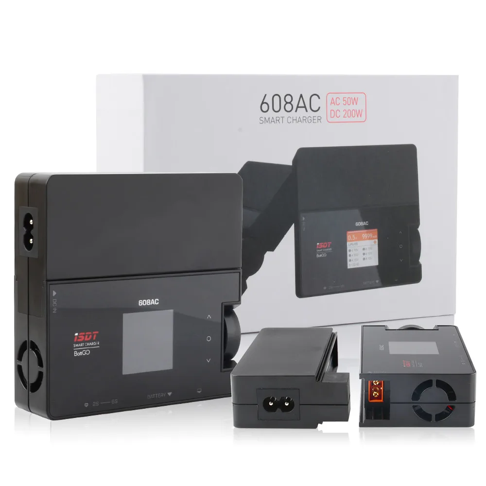 ISDT 608AC AC 60W DC 200W 8A BattGo Smart Battery Charger Discharger with Detachable Power Supply 
ISDT 608AC AC 60W DC 200W 8A BattGo Smart Battery Charger Discharger with Detachable Power Supply