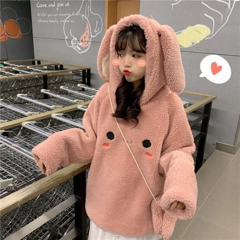2020 Kawaii Women Hoodies With Ears White Pink Loose Warm Hoodie Cute Outerwear Coat Autumn Long Sleeve Japan Sweatshirt Girls
2020 Kawaii Women Hoodies With Ears White Pink Loose Warm Hoodie Cute Outerwear Coat Autumn Long Sleeve Japan Sweatshirt Girls