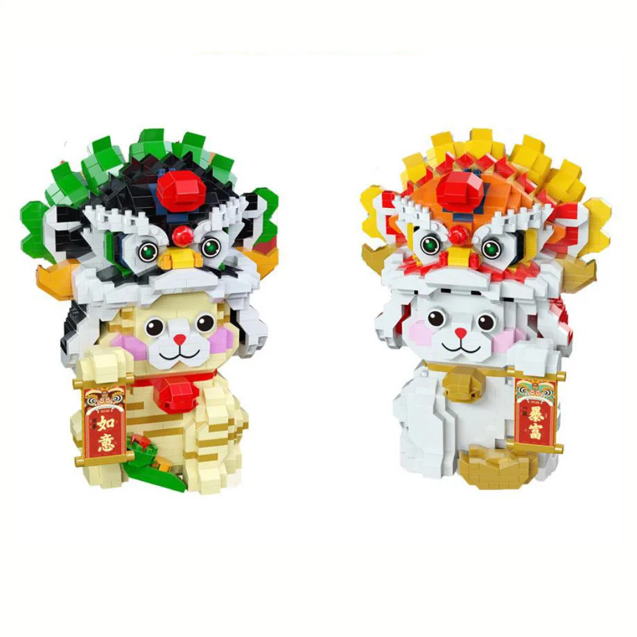 lovely cartoon animal lion dance micro diamond building block Fortune LUCKY Cat nanobricks Chinese culture bricks toys for gifts
lovely cartoon animal lion dance micro diamond building block Fortune LUCKY Cat nanobricks Chinese culture bricks toys for gifts