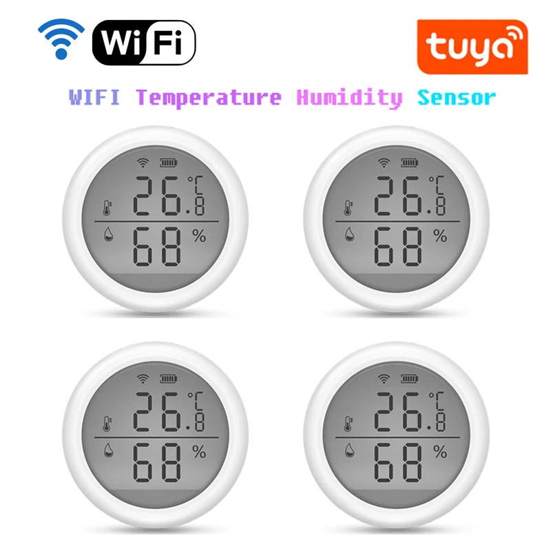 Tuya WIFI Temperature Humidity Sensor Controller Meter Indoor Hygrometer Thermometer With LCD Display Work For Alexa Google Home
Tuya WIFI Temperature Humidity Sensor Controller Meter Indoor Hygrometer Thermometer With LCD Display Work For Alexa Google Home