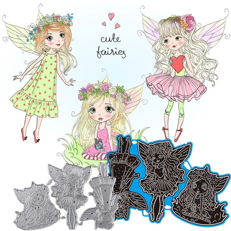 Three Flower Fairies Carbon Steel Cutting Dies DIY Scrapbooking Photo Album Embossing Paper Cards Making Stencil Decor
Three Flower Fairies Carbon Steel Cutting Dies DIY Scrapbooking Photo Album Embossing Paper Cards Making Stencil Decor