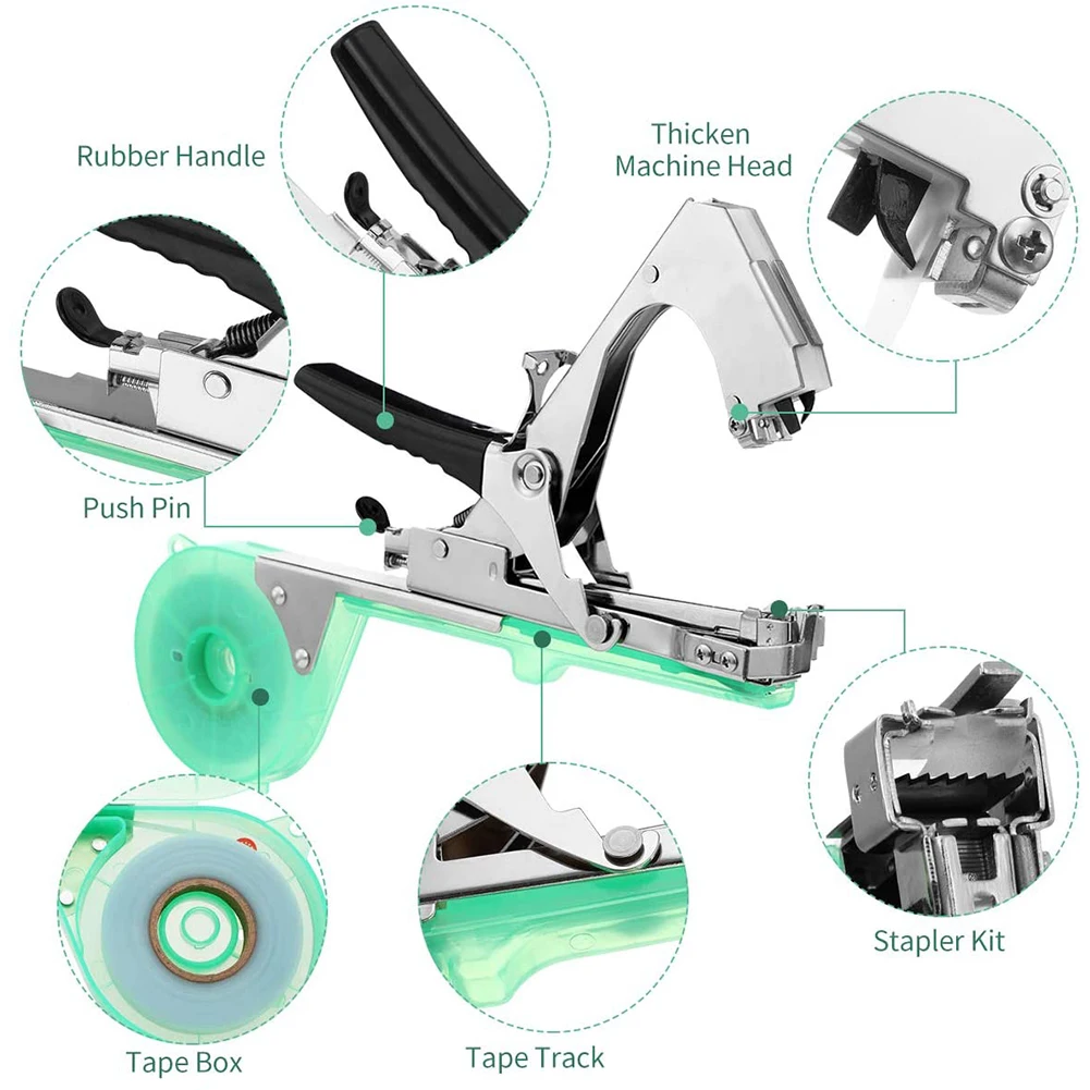 Tying Machine Hand Garden Tapetool Set Plant Tying Tape Efficiency Tool with Nail Set for Fruit Flower Vegetable Vine Tomato
Tying Machine Hand Garden Tapetool Set Plant Tying Tape Efficiency Tool with Nail Set for Fruit Flower Vegetable Vine Tomato