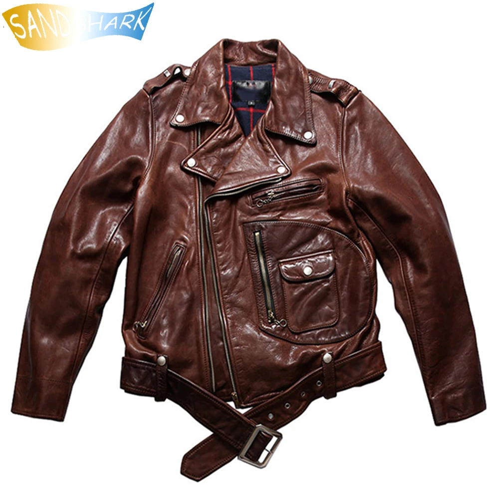 Free Ship Vintage Brown Genuine Horse Leather Jackets For Men 2021 Biker Horsehide Leather Coat Male Japanese Motorcycle Clothes
Free Ship Vintage Brown Genuine Horse Leather Jackets For Men 2021 Biker Horsehide Leather Coat Male Japanese Motorcycle Clothes
