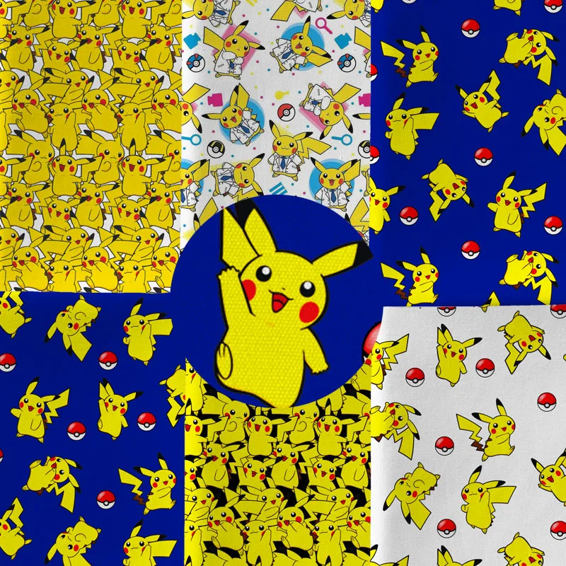 Half yard 45X145cm Print Polyester cotton Pikachu fabric DIY craft sewing Handmade material 1640
Half yard 45X145cm Print Polyester cotton Pikachu fabric DIY craft sewing Handmade material 1640