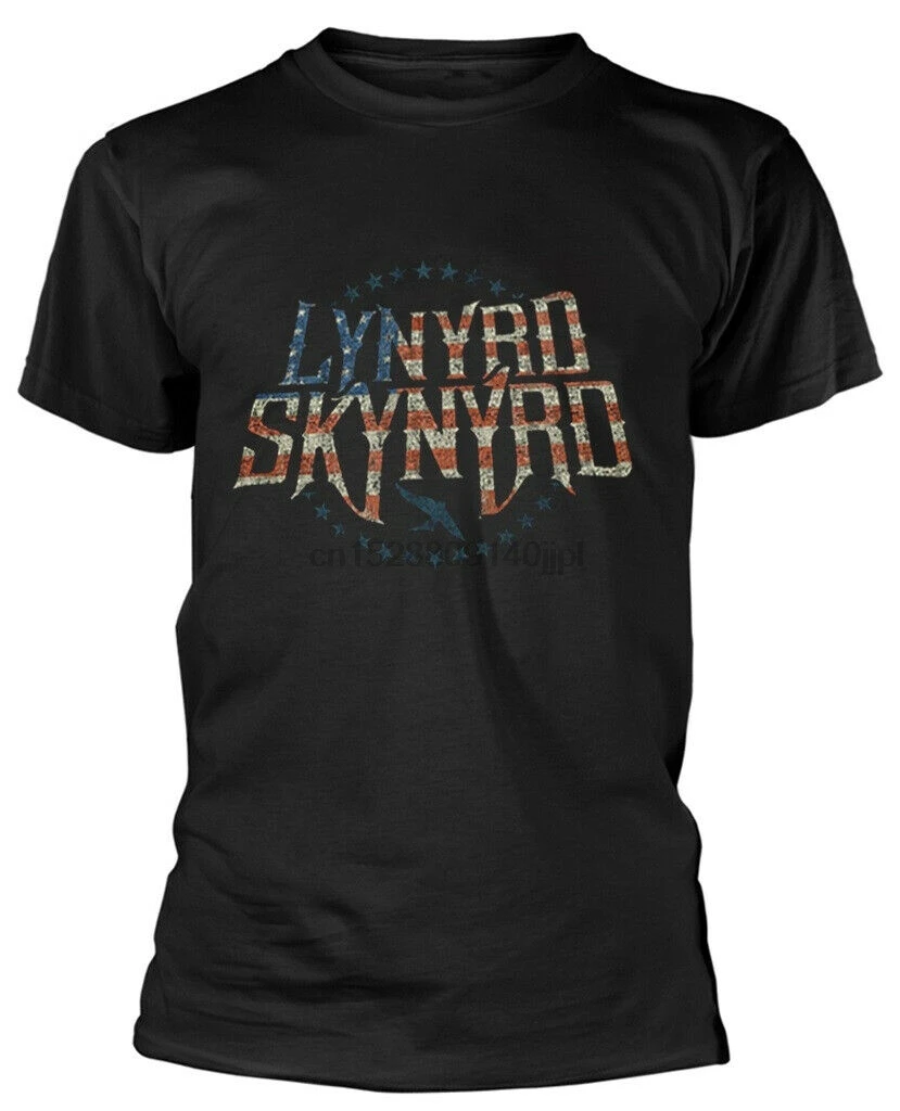 Lynyrd футболка для мужчин Harajuku Skynyrd Sterne Und Streifen Футболка-Neu Offiziell | Мужская одежда