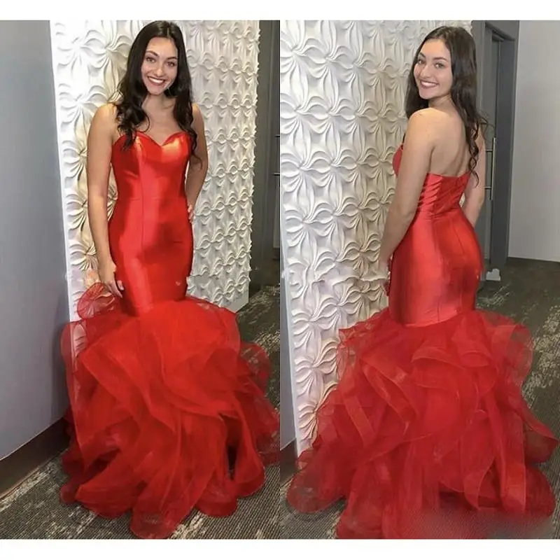 Red Mermaid Prom Dresses Long 2021 vestido de festa Sweetheart robe de soiree Open Back Special Occasion Dress Formal Gowns
Red Mermaid Prom Dresses Long 2021 vestido de festa Sweetheart robe de soiree Open Back Special Occasion Dress Formal Gowns