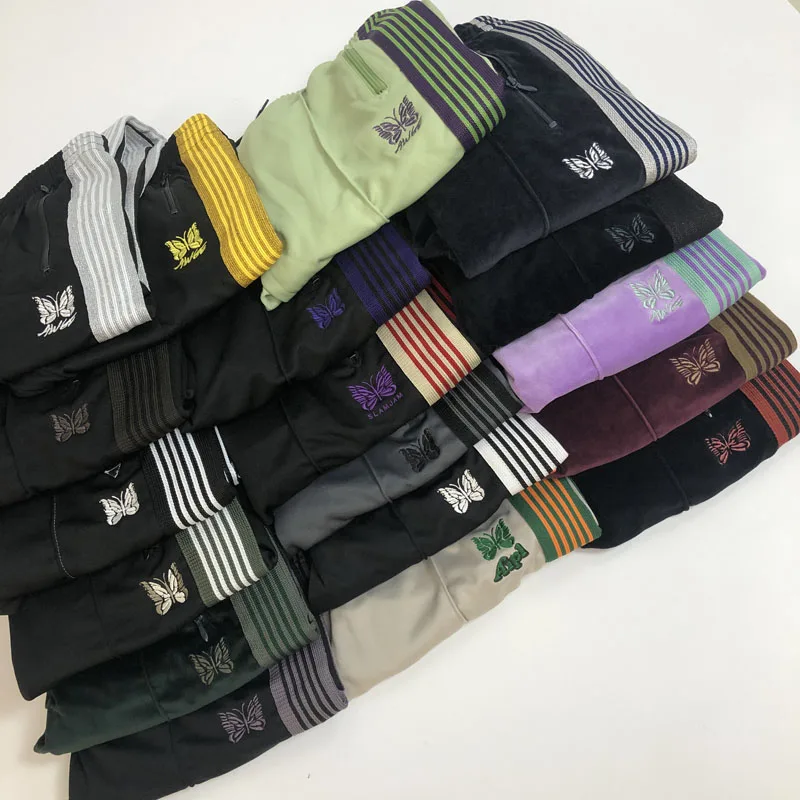 Butterfly Embroidery AWGE Needles Sweatpants Drawstring Joggers AWGE Pants Yellow Red Striped Needles Trousers
Butterfly Embroidery AWGE Needles Sweatpants Drawstring Joggers AWGE Pants Yellow Red Striped Needles Trousers