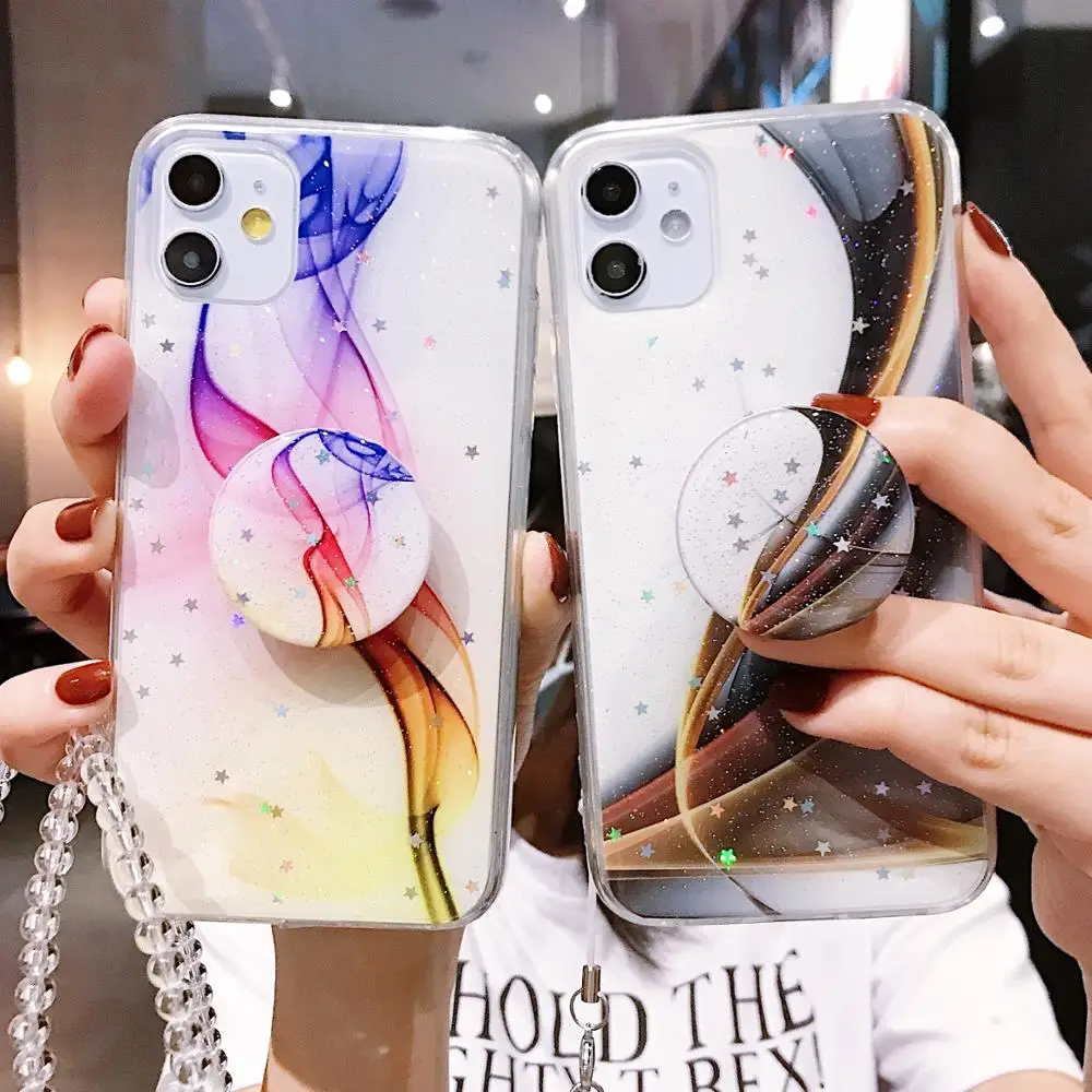 Ослепительная блестящая подставка для ремня мягкий чехол телефона vivo S5 S6 Y83 Y81 Y85 S1