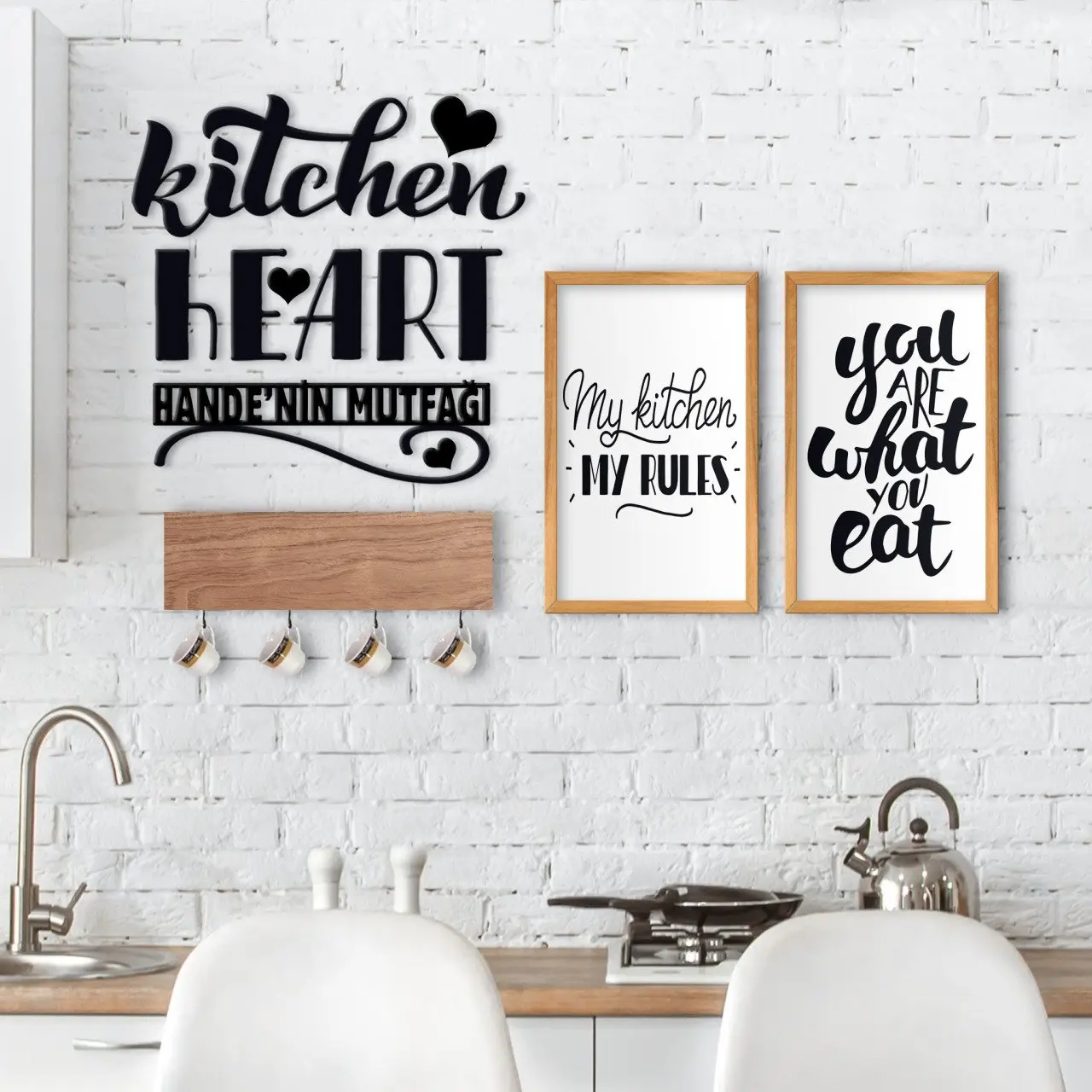 BK Home Natural Wood Decorative Cup Hanger For Kitchen Konseptli 2'li Wood Table and İsme Custom Wall Süsü-6
BK Home Natural Wood Decorative Cup Hanger For Kitchen Konseptli 2'li Wood Table and İsme Custom Wall Süsü-6