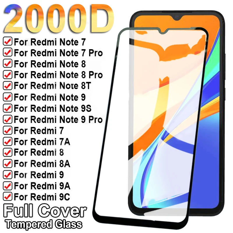 Защитное стекло с полным покрытием для Xiaomi Redmi 9 9A 9C NFC 8 8A 7 7A закаленное защитное