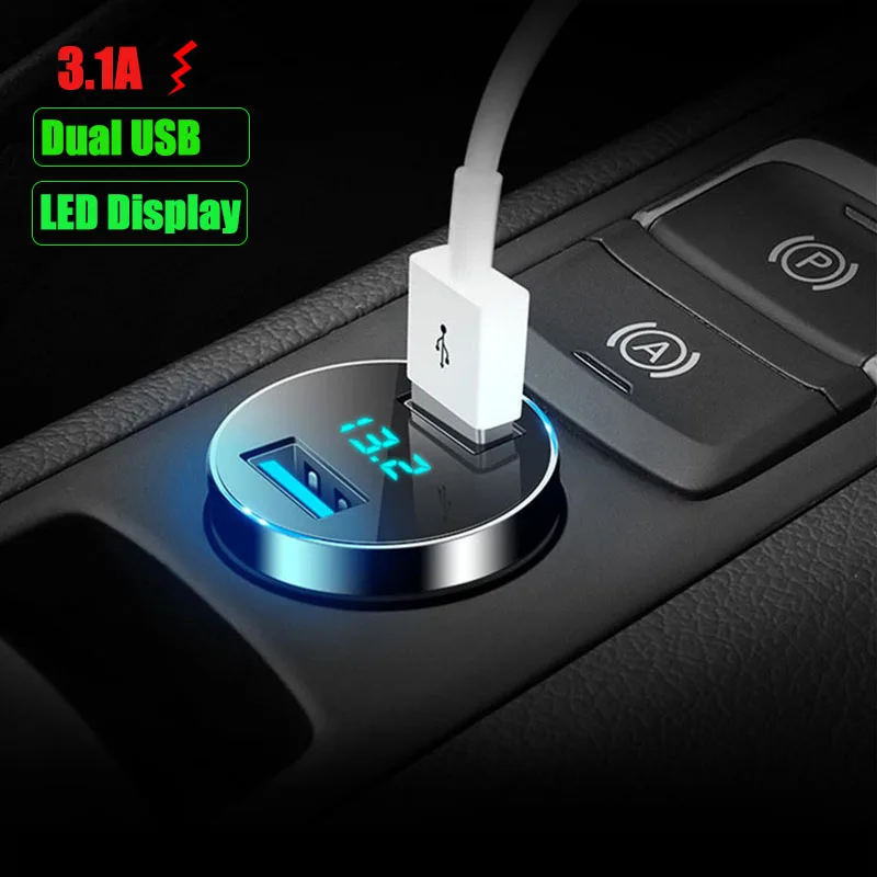 

3.1A Car USB Charger Quick Charge for Daihatsu Terios Sirion Mira Materia Rocky YRV Feroza Charade Accessories