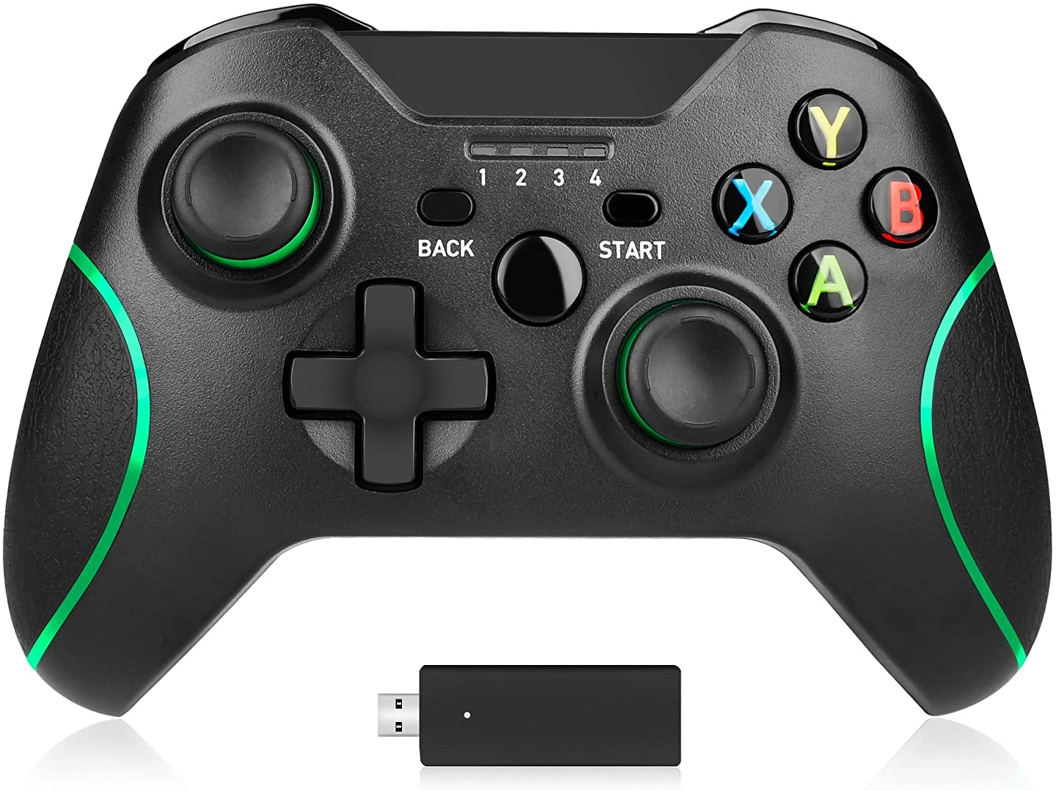 

Wireless Controller 2.4GHZ Game Controller with Receiver for Xbox One/X/S/ PS3/ PC Win 10 Remote Gamepad Joystick Dual Vibration