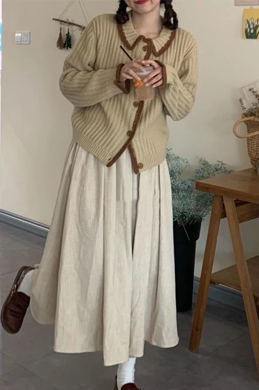 Autumn Winter Sweater Jacket Women Japanese Vintage Gentle Lapel Collar Loose All-match Short Knit Cardgian Girl Tops Student
Autumn Winter Sweater Jacket Women Japanese Vintage Gentle Lapel Collar Loose All-match Short Knit Cardgian Girl Tops Student