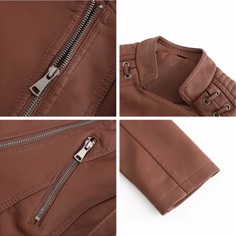 Women Autumn Winter Short Bomber Coats And Jackets 2020 Casual Solid Color Zipper Rider Faux Leather Jacket Streetwear
Women Autumn Winter Short Bomber Coats And Jackets 2020 Casual Solid Color Zipper Rider Faux Leather Jacket Streetwear