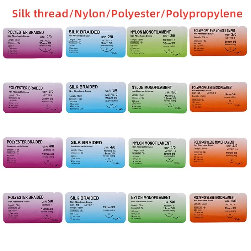 

2,0/3,0/4,0/5,0 игольчатый шов, нейлоновый монофиламент, неповрежденный шов, медицинская нить, шов для искусственного инструмента