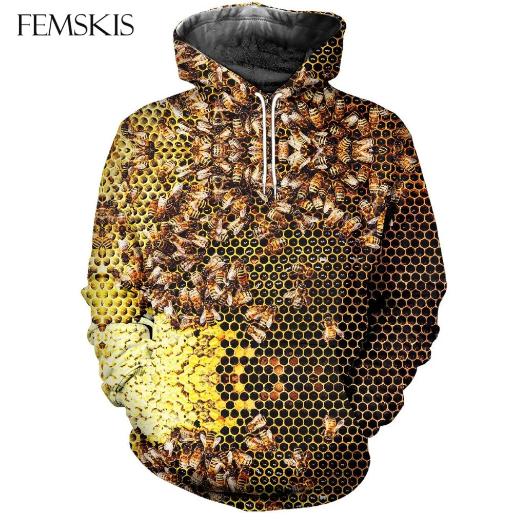 FEMSKIS Funny Fashion Men's Women's Bees Honey 3D Printing Sweatshirt Hoodies Pullovers Plus Size Hoody Harajuku Sweatshirts
FEMSKIS Funny Fashion Men's Women's Bees Honey 3D Printing Sweatshirt Hoodies Pullovers Plus Size Hoody Harajuku Sweatshirts