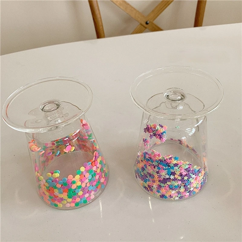 Korean Creative Lovely Children's Fun Color Disc Quicksand Transparent Double Glass Water Cup Girl Heart Coffee Milk Cup
Korean Creative Lovely Children's Fun Color Disc Quicksand Transparent Double Glass Water Cup Girl Heart Coffee Milk Cup