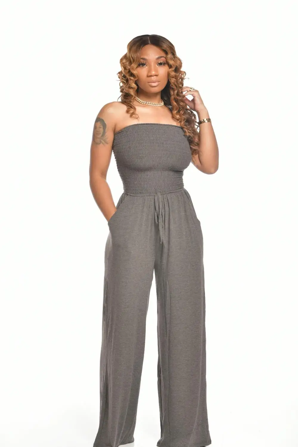 Strapless Loose Women Jumpsuits Wide Leg Casual Rompers Drawstring Waist Overalls for Women Multi Color Women Clothes 13
Strapless Loose Women Jumpsuits Wide Leg Casual Rompers Drawstring Waist Overalls for Women Multi Color Women Clothes 13