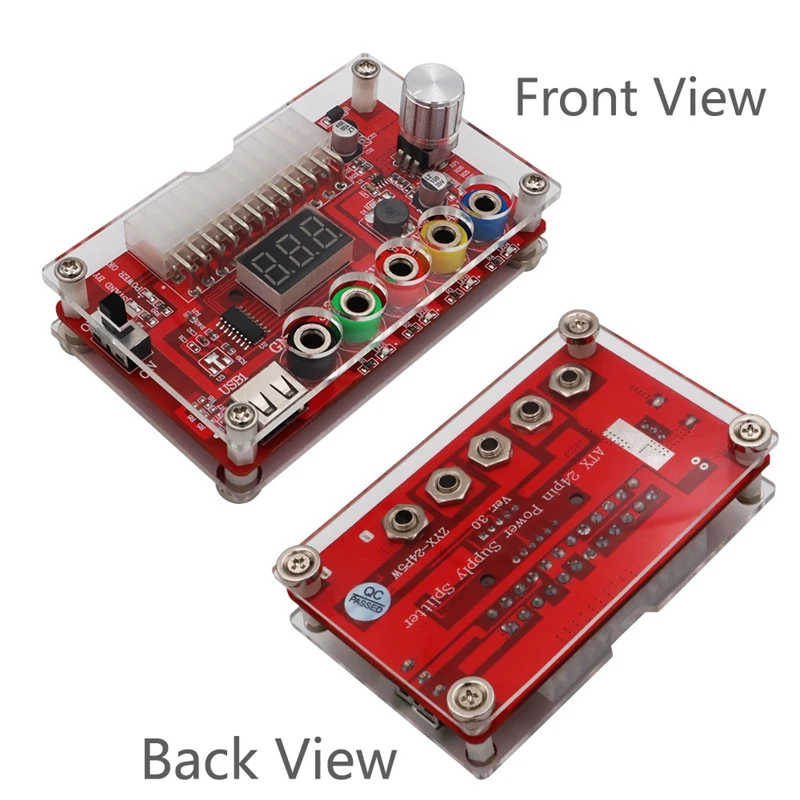 ATX 24Pin Power Breakout Board with ADJ Adjustable Voltage Knob and Acrylic Shell Kit Voltage Regulator
ATX 24Pin Power Breakout Board with ADJ Adjustable Voltage Knob and Acrylic Shell Kit Voltage Regulator