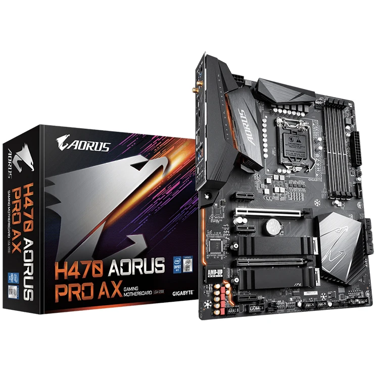 GIGABYTE H470 AORUS PRO AX Gaming Motherboard with Intel LGA 1200 Socket H470 Chipset Support 10th Core Series Processors
GIGABYTE H470 AORUS PRO AX Gaming Motherboard with Intel LGA 1200 Socket H470 Chipset Support 10th Core Series Processors