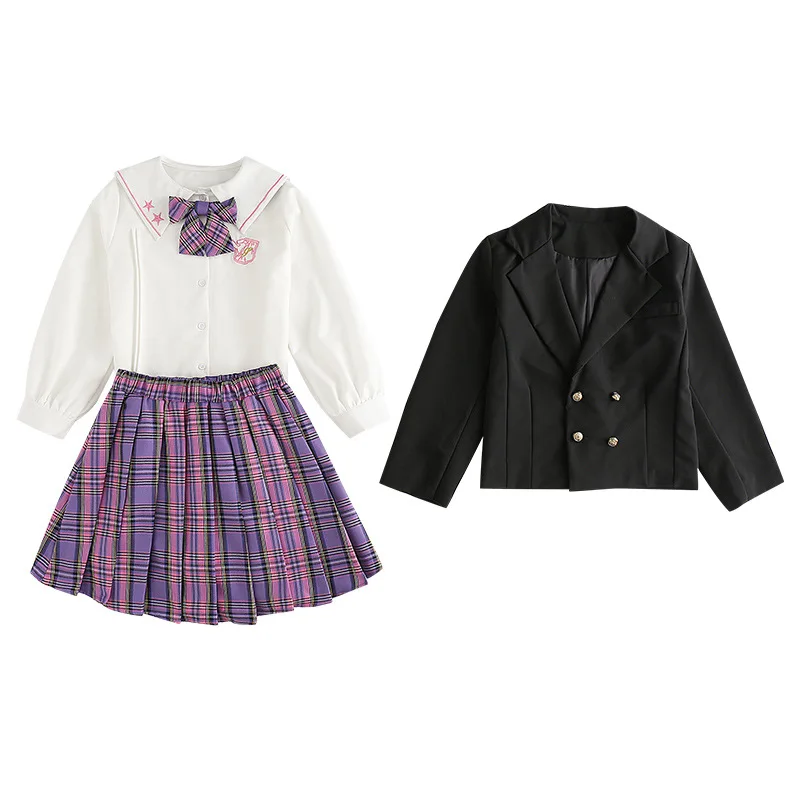 2021 Autumn JK Girl's Plaid Suit Teenage Girl Casual Blazer + Pleated Skirt + White Shirts Kids Clothes Set Spring Girls Outfits
2021 Autumn JK Girl's Plaid Suit Teenage Girl Casual Blazer + Pleated Skirt + White Shirts Kids Clothes Set Spring Girls Outfits