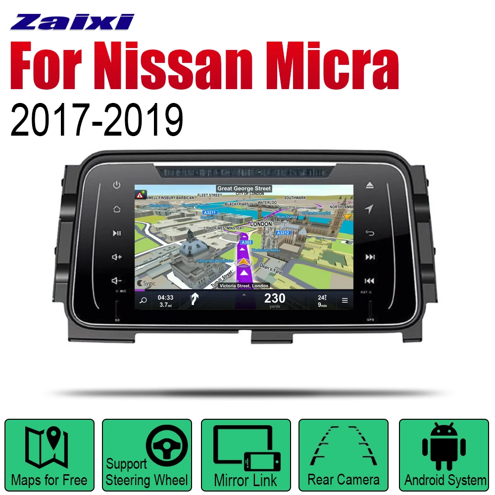 Автомагнитола 2 Din автомобильный DVD на основе Android для Nissan Micra 2017 ~ 2019 GPS навигация BT