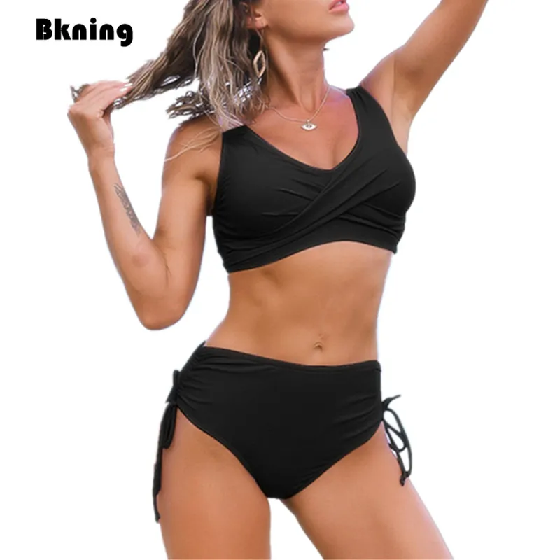 Бикини с завышенной талией 2021, женская черная крученая одежда для плавания, купальный костюм из двух предметов для женщин, бандо, галстук-ба... 
Бикини с завышенной талией 2021, женская черная крученая одежда для плавания, купальный костюм из двух предметов для женщин, бандо, галстук-ба...